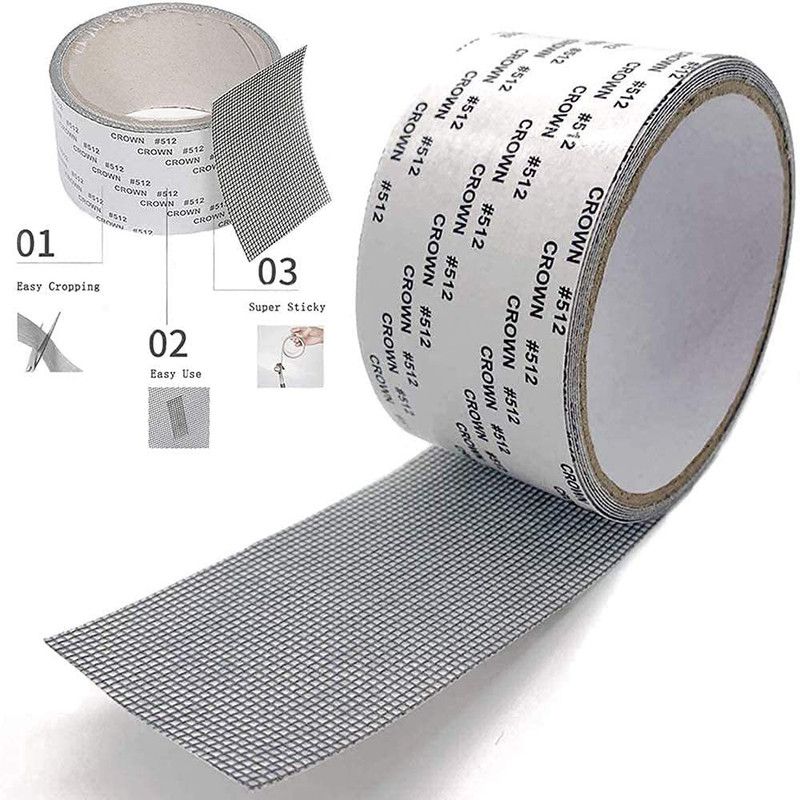 grofly Fibre Infants Window Screen Repair Tape 75 cm Single Sided Tape Mosquito Net  (White, Frame Hung)