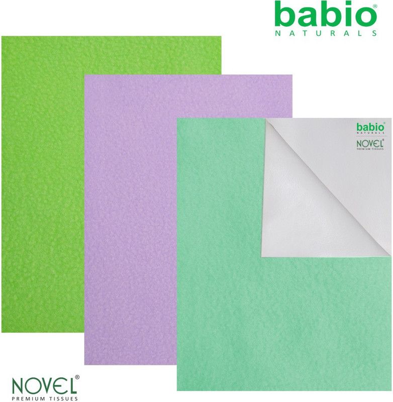 NOVEL Microfiber Baby Bed Protecting Mat  (Purple/Pista Green/Green, Small, Pack of 2)