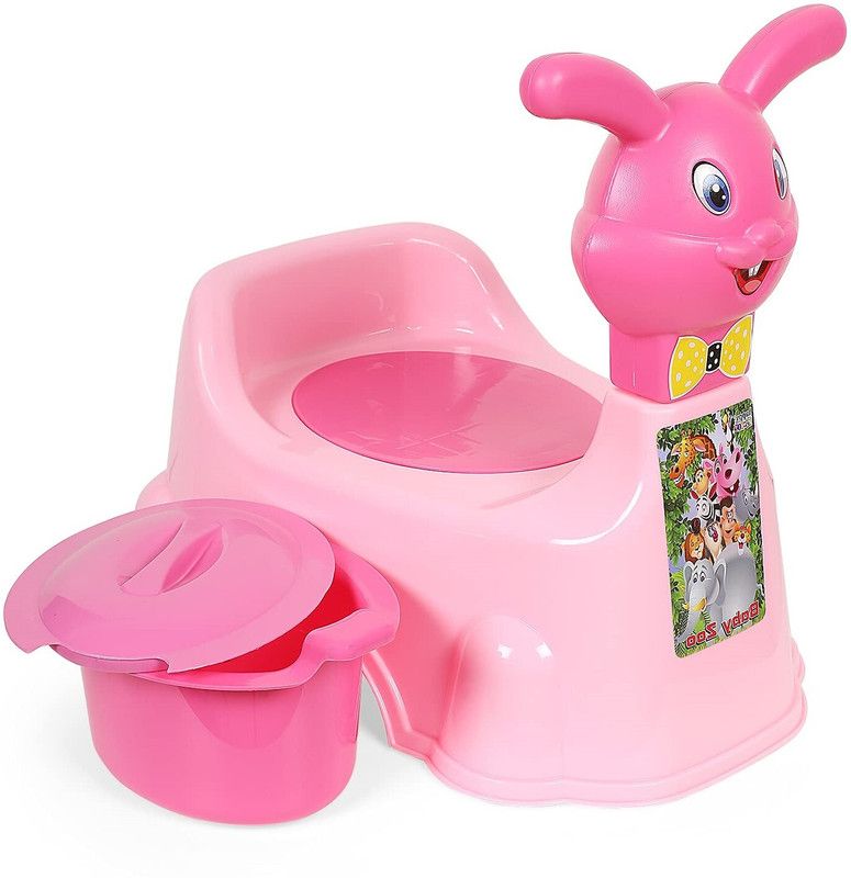 Little Kids Rabbit Baby Potty Training Seat for Kids Potty Toilet Chair with Removable Tray Potty Seat  (Pink)