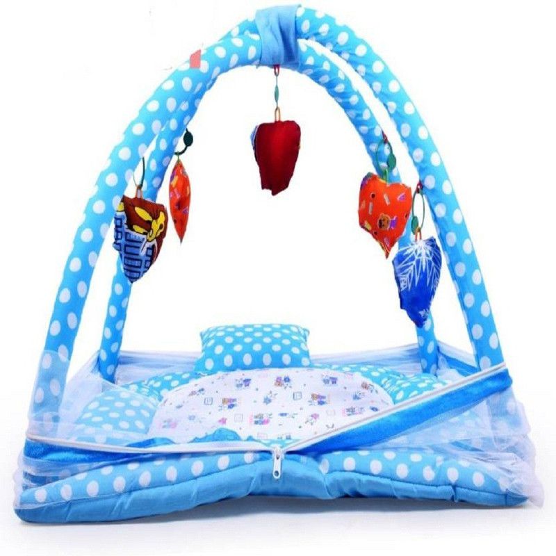 Chote Janab Cotton Infants Washable Baby Play Gym (Blue) Mosquito Net  (Sky Blue, Tent)