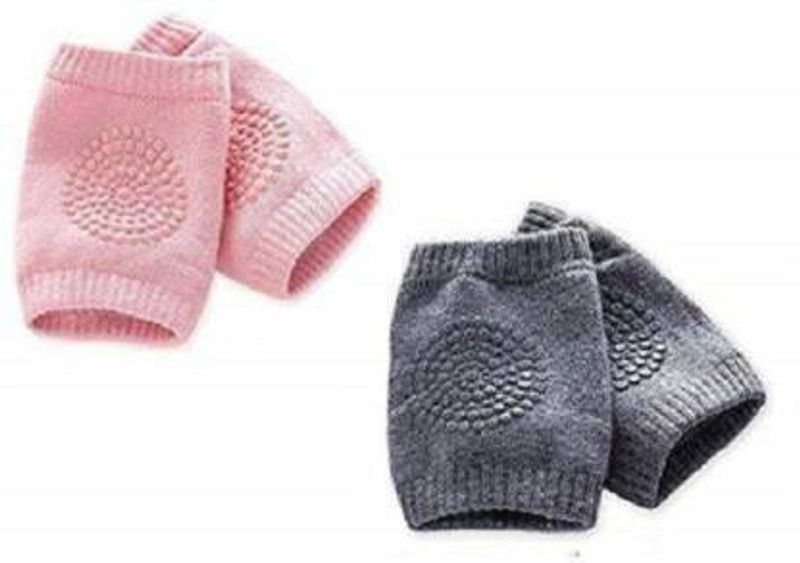 Moxtiza Baby Knee Pads For Knee Protected Baby Knee Pads (ultra protecter with Grey and pink color) Grey, Pink Baby Knee Pads (Baby Knee Pads) ( 2 pair ) Multicolor Baby Knee Pads  (Self Design)