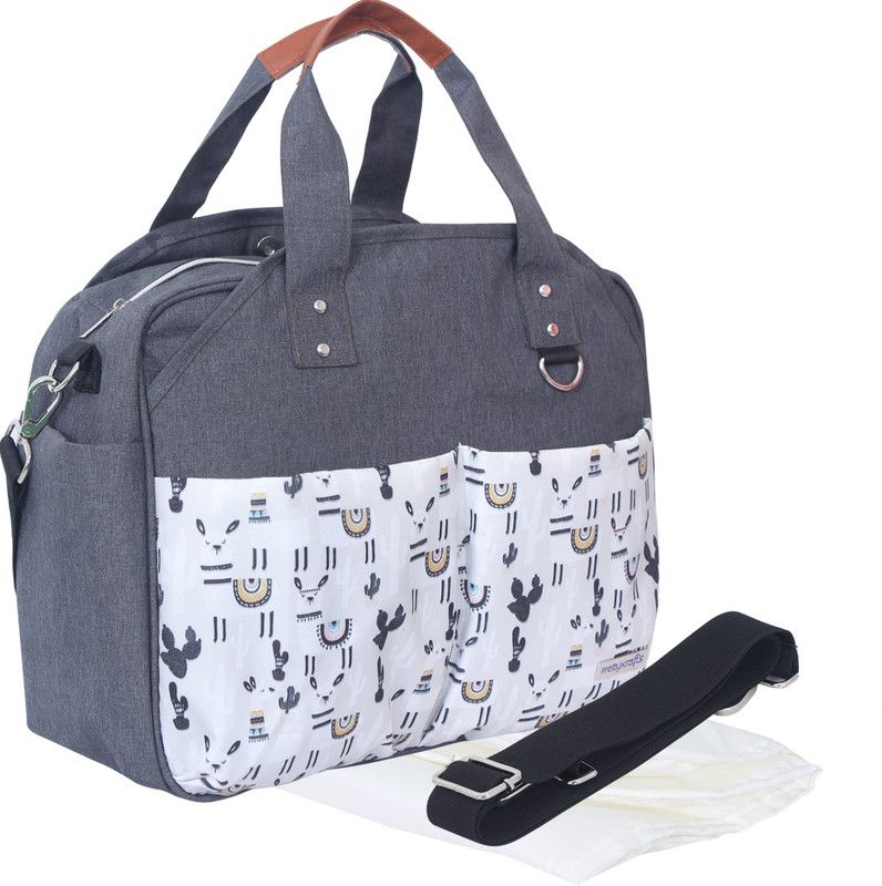 PrettyKrafts Mother Diaper Bag Slub Matty Baby Bag/Nappy Bag/Diaper Tote/Stroller Straps Bag/Diaper Bag/Mummy Bag/Handbag/Travel Organizer Bag Diaper Bag  (Grey)
