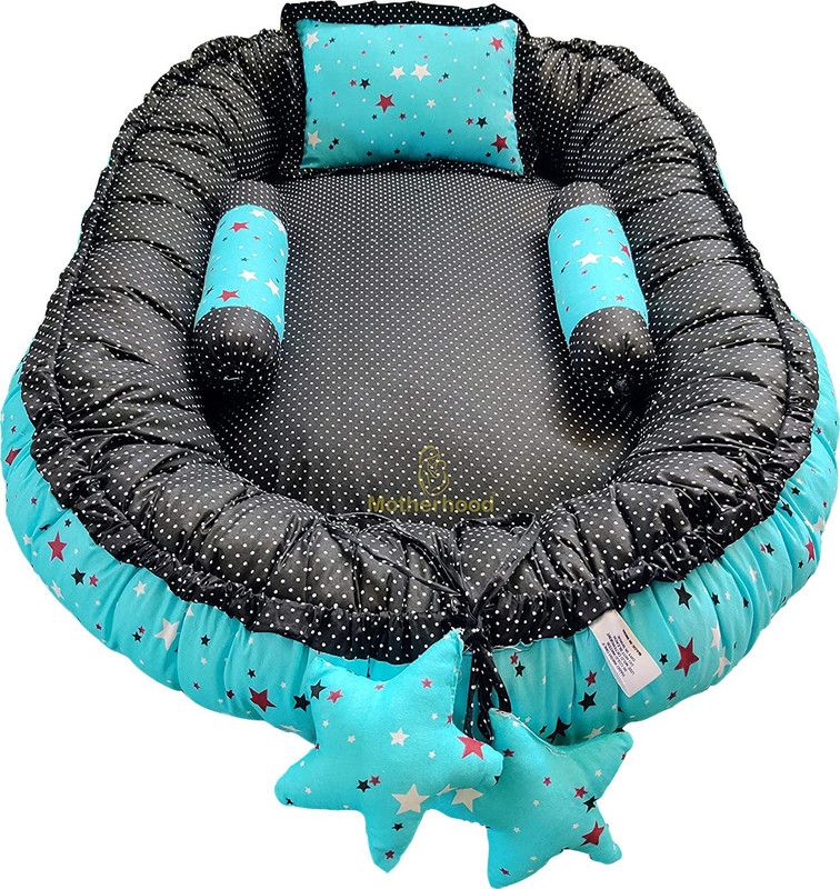 Motherhood Cotton Baby Bed Sized Bedding Set  (Blue)
