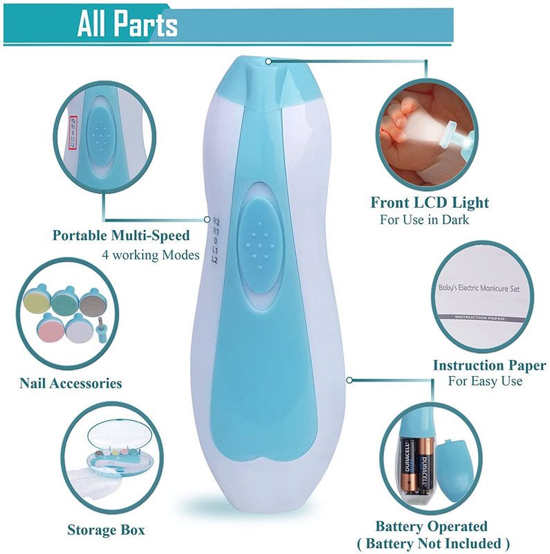 PRATYANG 05Electric Baby Nail Trimmer with 6 Grinding Heads for Newborn(Multicolor)
