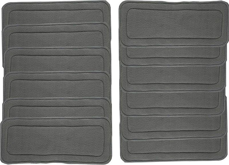 Feelitson Microfiber 5 Layer Diaper Insert Reusable Washable Adjustable Black 12Pcs - S  (12 Pieces)