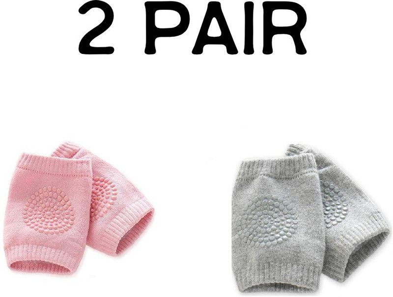 SKYELLA Baby Crawling Knee Pad Non-Slip Multi Color Baby Knee Pads, knee pad for children, knee pads for kids Pink,Grey Baby Knee Pads  (LACE FINISH)