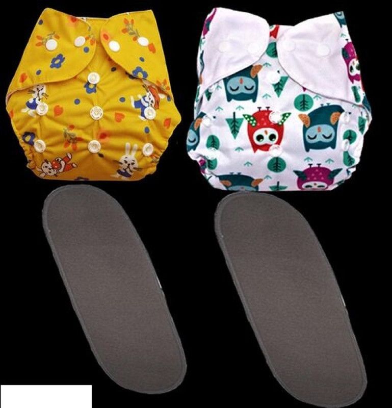 Miracle Moms Babies Washable Reusable Printed Cloth Diapers - S - M  (2 Pieces)