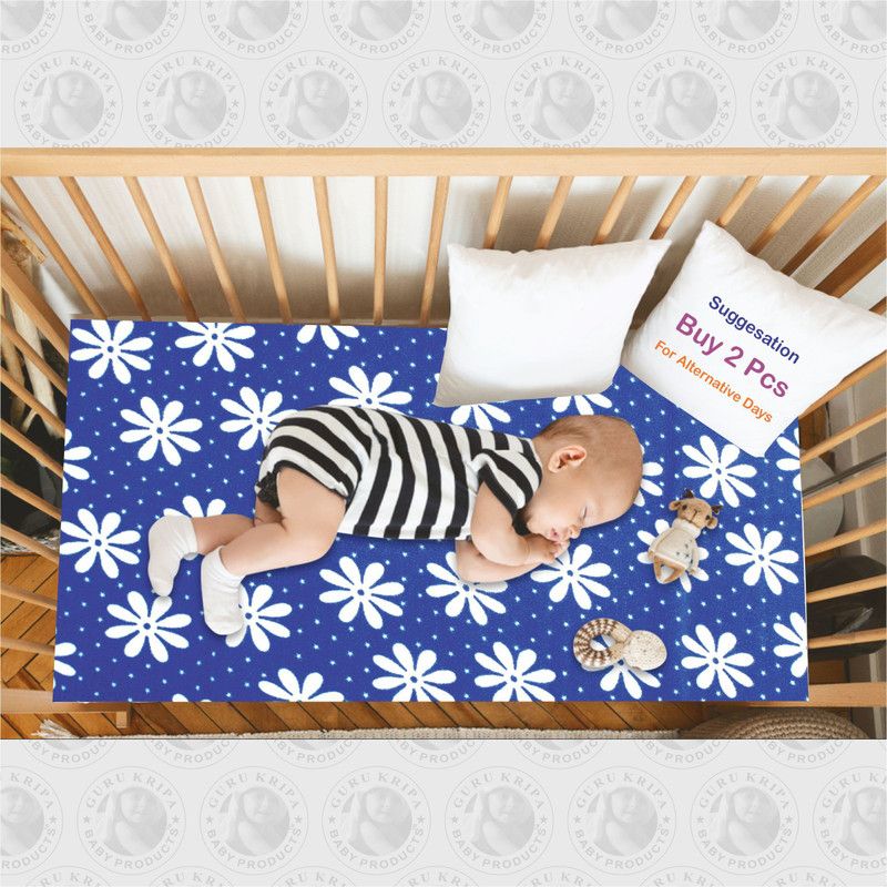 GURU KRIPA BABY PRODUCTS Fleece Baby Bed Protecting Mat  (Blue, Free)