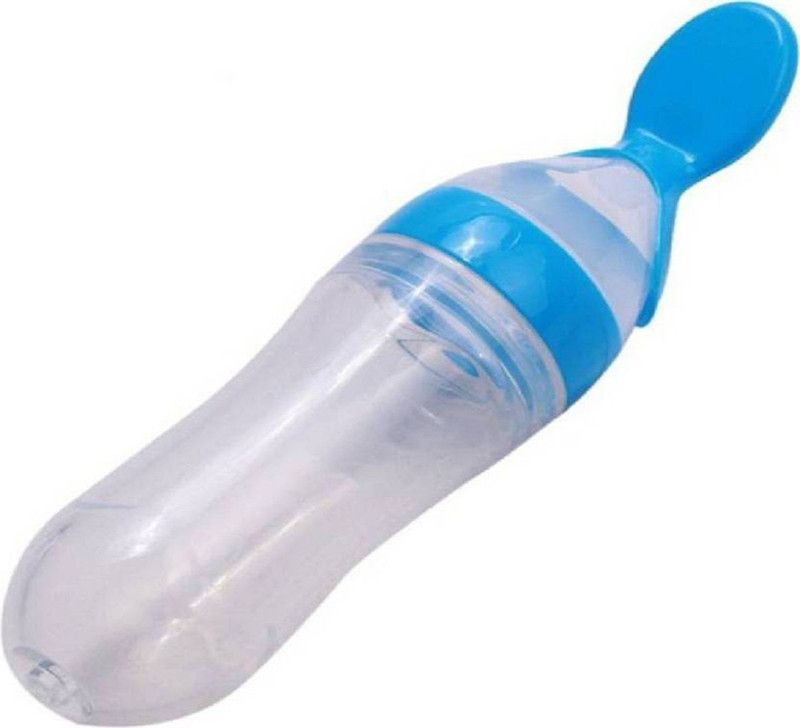 Anzal Baby Feeder Bottle With Dispensing Spoon - 90 ml - Silicone  (Multicolor)