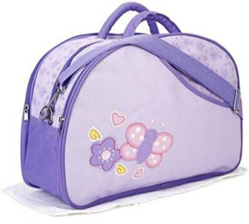 HARSHIKA ENTERPRISES New Born Baby Multipurpose Polyester Diaper/Mother Bag with Holder Diaper Changing Multi Compartment Diaper Bag  (Purple)