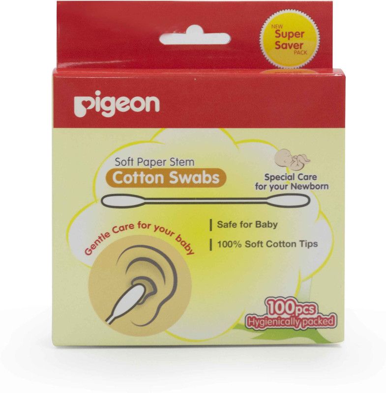 Pigeon COTTON SWABS BOX 100 PCS (THICK STEM)  (100 Units)