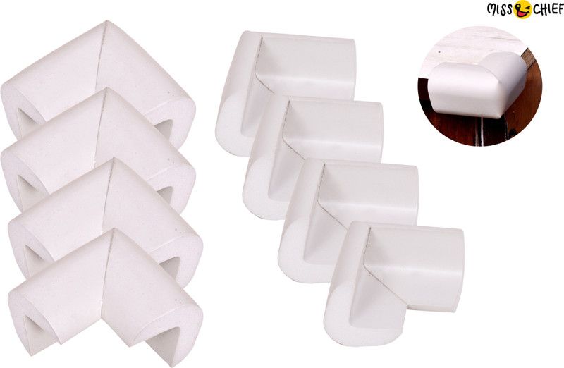 Miss & Chief by Flipkart Baby Proofing L-Shaped Corner Guards | Child Safety Edge Protectors | Baby Safety Furniture Cushion Corner | with Adhesive Tape for Babies/Kids/Children (Grey, Pack of 8)  (Grey)