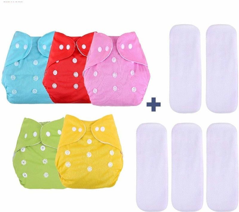 Pal Bro's Store Washable Cotton Reusable Nappies diaper/Insert - 3 to 6 Month baby (Pack of 5)