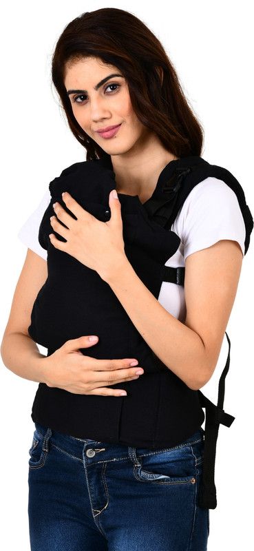 Honey Boo Ergonomic Cotton Doux Baby Carrier Bag (Black, 1 to 24 months, upto 15 KG ) Baby Carrier Baby Carrier Baby Carrier  (Black, Front Carry facing in)
