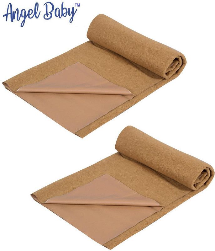 Angel Baby Cotton Baby Bed Protecting Mat  (Brown, Small, Pack of 2)