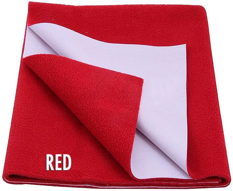ocean count Fleece Baby Bed Protecting Mat  (Red, Medium)