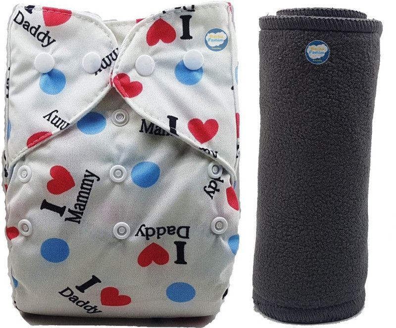 BACHA FASHION Classic Baby Cloth Diaper with Bamboo Charcoal Insert -Blue Dot Mammy Daddy