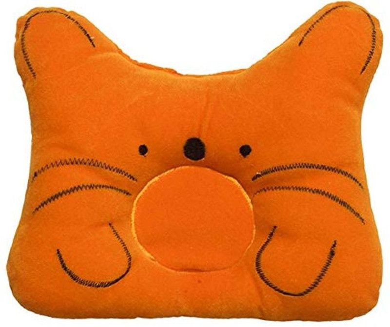 MOM & SON Cotton Animals Baby Pillow Pack of 1  (Orange)