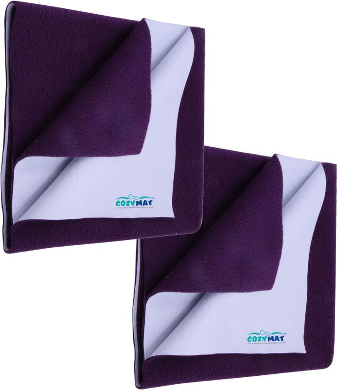 COZYMAT Fleece Baby Bed Protecting Mat  (Plum, Small, Pack of 2)