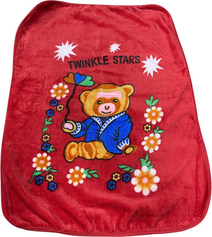 Zaria Fabs Printed Crib Mink Blanket for Mild Winter  (Polyester, Red)
