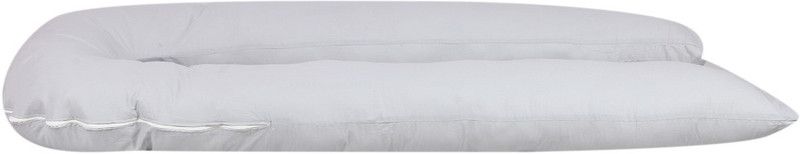 Jaipurlinen Microfibre Solid Pregnancy Pillow Pack of 1  (Grey)