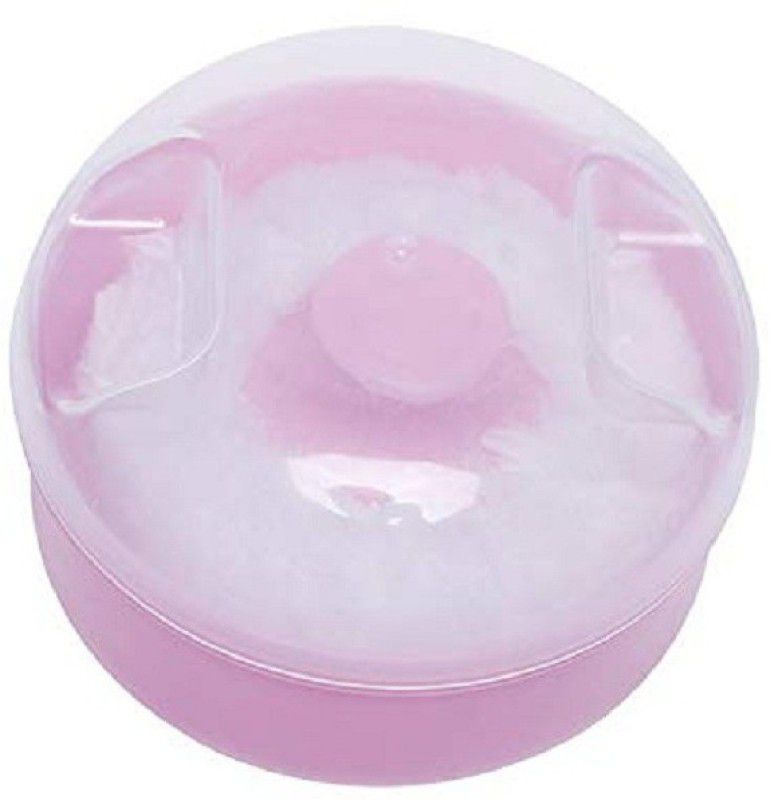 SHYAM Baby Soft Fluffy Portable Powder Puff With Cute Transparent Box Case Kit  (Pink)  (Pink)
