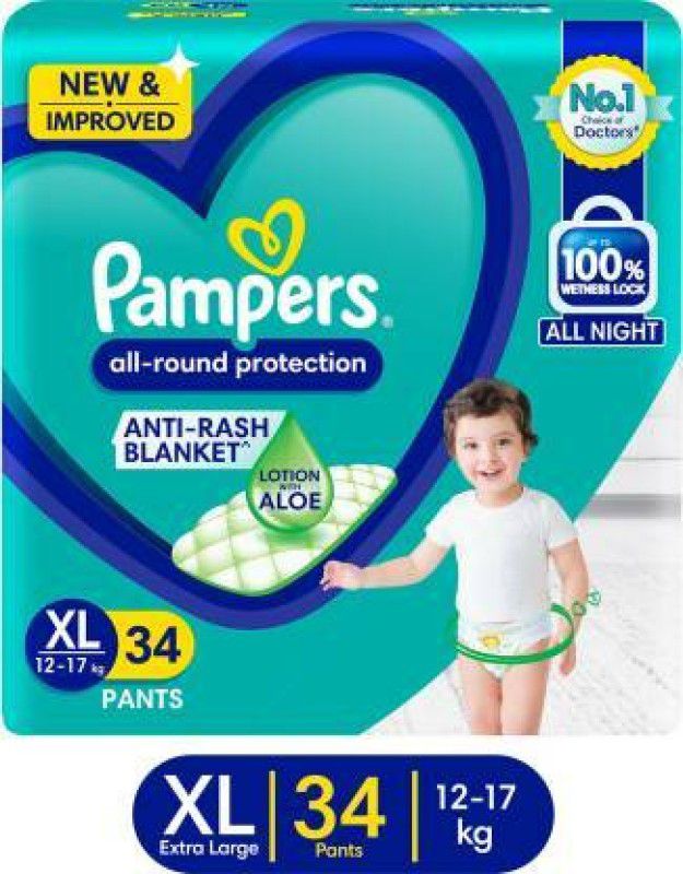 Pampers All round Protection Pants, Extra Large size baby diaper, XL(34 count) - XL  (34 Pieces)