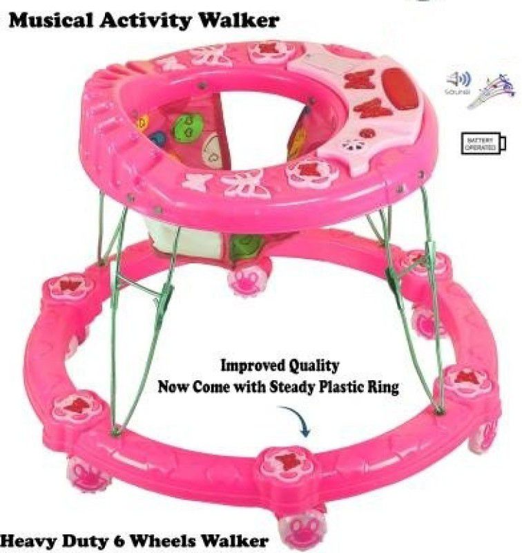 Ankur Creation Musical Activity Walker  (Pink)