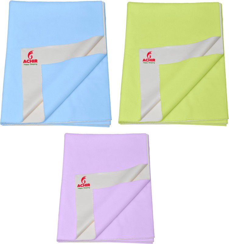 ACHIR Cotton Baby Bed Protecting Mat  (Sky Blue, Mint Green, Purple, Medium, Pack of 3)