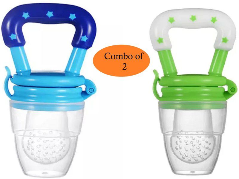 Smiker Baby Silicone Fruit Feeder and Pacifier for Kids (Pack of 2- Green and Blue) Teether and Feeder  (Green, Blue)