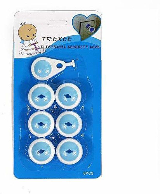 TREXEE Safety Electric Socket Plug Cover Guards Plug Protector Safety Plug Outlet Covers Electrical Outlet Covers Anti Electric Shock Plugs Protector  (White, Blue)
