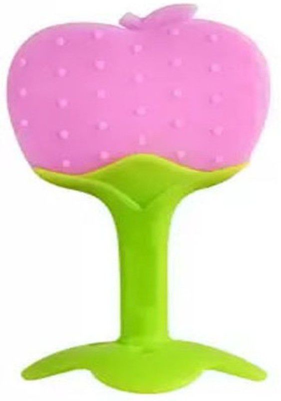 My Shadow Fruit Shape Teether Soft Silicone, BPA-Free for Newborn 4 to 12 Months Teether Teether  (Apple)