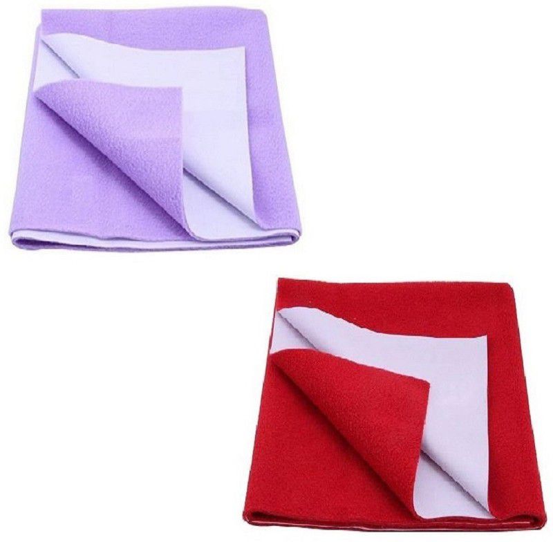 BABIQUE Cotton Baby Bed Protecting Mat  (Purple, Red, Small, Pack of 2)