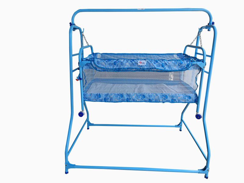 Baby Soft Beds Deluxe height adjustable mosquito net cum bassinet with swing lock - Blue Bassinet  (Blue)
