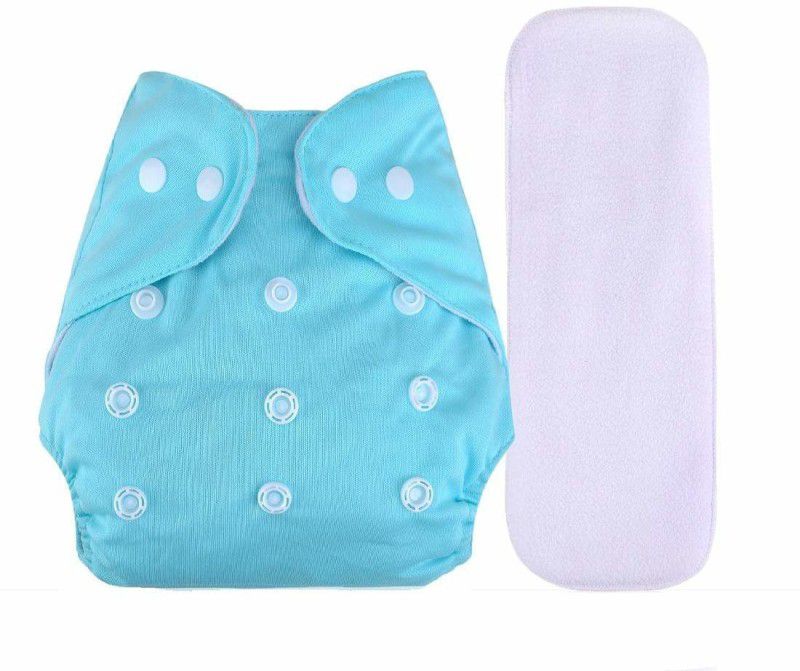 flockidos 100%Cloth Diapers for Babies,Reusable,Washable&Adjustable(Newborn,blue)