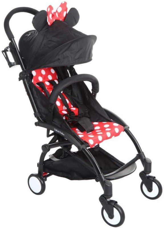Tiffy & Toffee Portable Clever Stroller - for Baby|Kids|Infants|New Born|Boy|Girl of 0 to 3 Years (Red & Black). Stroller  (3, Red)