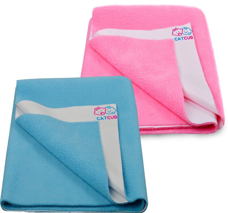 CATCUB Wool Baby Bed Protecting Mat  (Pink, Blue, Small, Pack of 2)