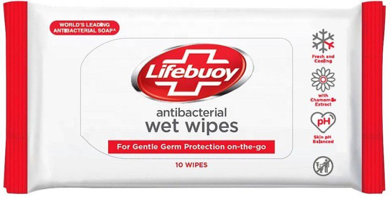 LIFEBUOY Antibacterial Wet Wipes  (10 Wipes)