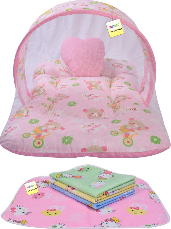 Kwitchy Cotton Baby Bed Sized Bedding Set  (Pink)