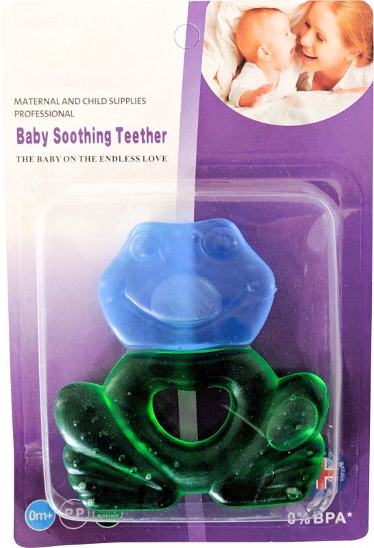 Minifellas Water silicone teether Teether  (Green and Blue)