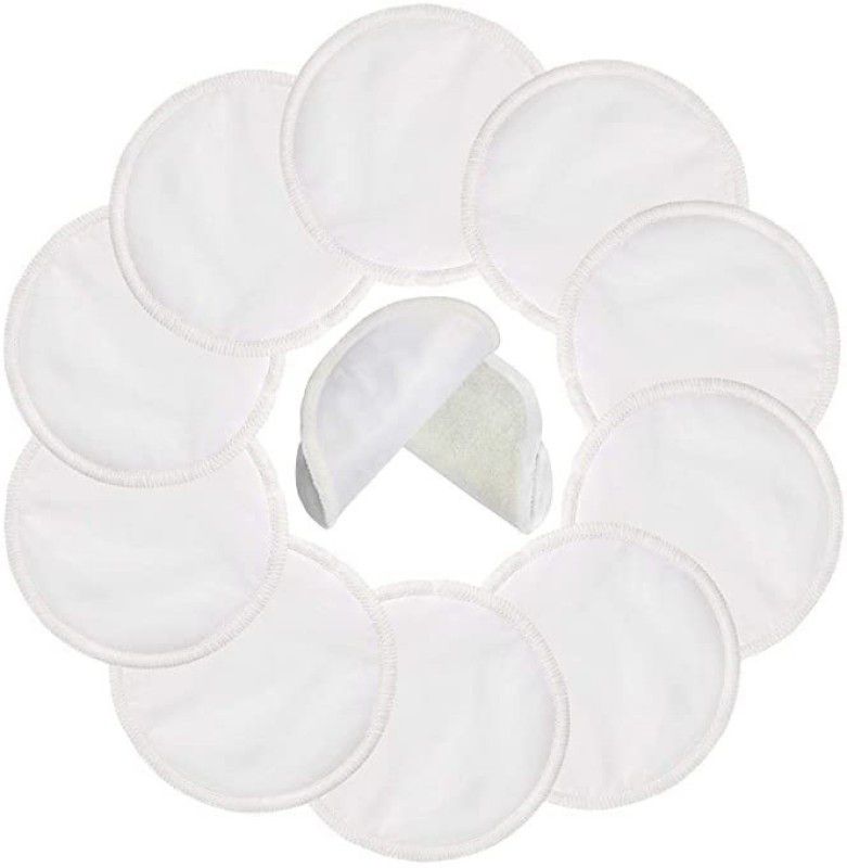 Flockidos Nursing Cotton Milk Pads Reusable Washable Absorbent Comfort Fit Leak Proof8pc Nursing Breast Pad  (Pack of 8)