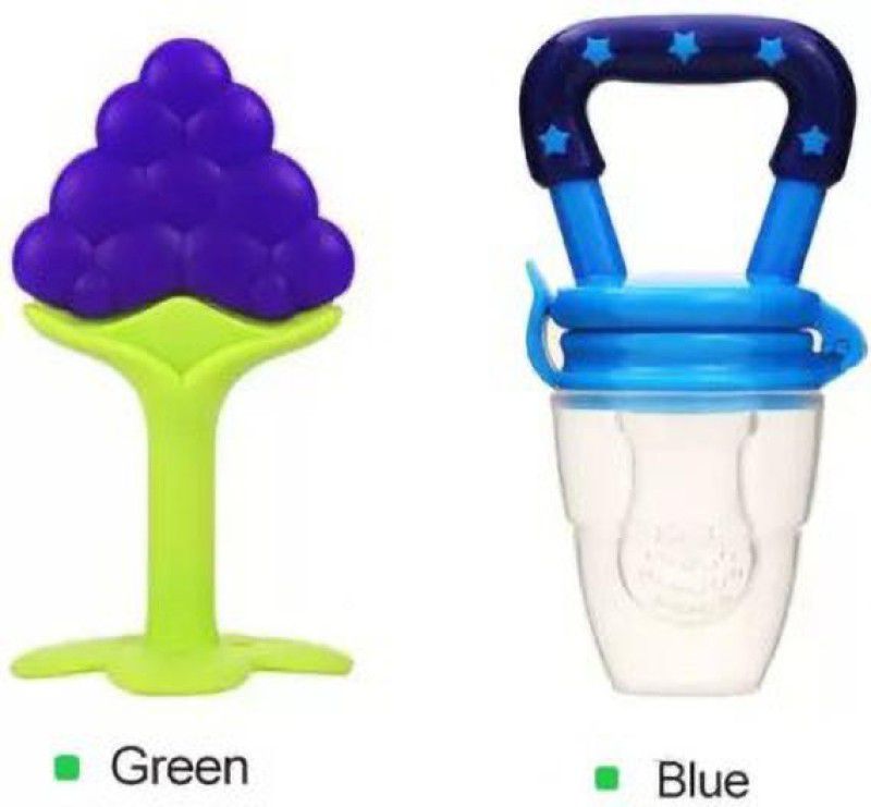 QTYPIY Food Nibbler & FRUIT TEETHER Teether and Feeder (Yellow, Red) Teether and Feeder  (Blue, Blue)