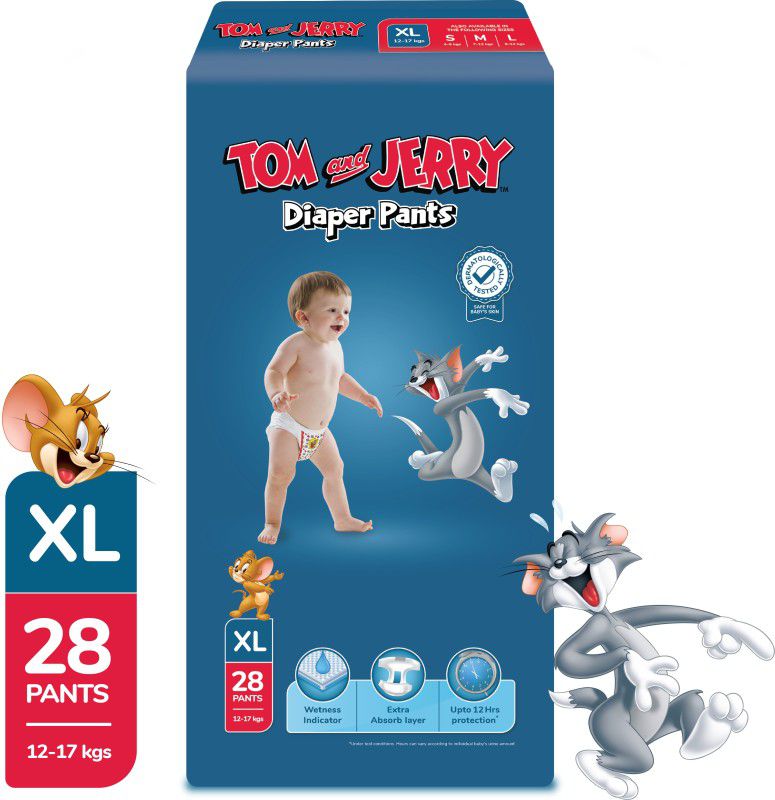 TOM & JERRY Diaper Pants with Wetness Indicator - XL  (28 Pieces)