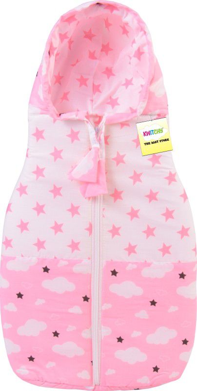 Kwitchy New Born Baby Bays & Baby Girls Sleeping Bag Standard Crib  (Fabric, Pink)