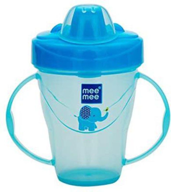 MeeMee Baby Sipper cup BPA free convirtable for toddler kid , soft spout straw mug  (Blue)