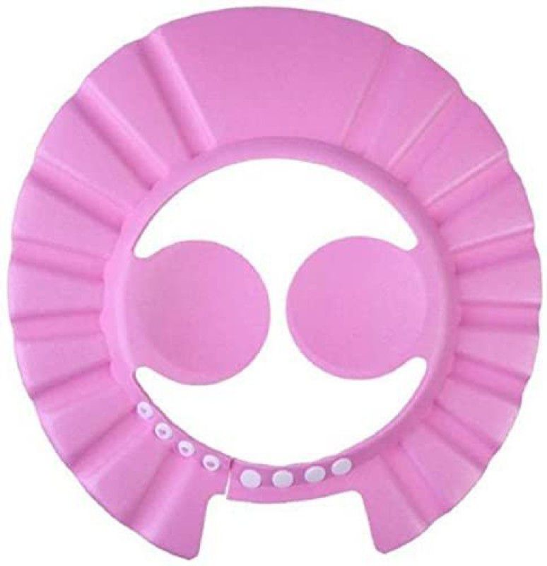 Sage Square New Adjustable Design Safe Soft Bathing Baby Shower Cap, Ear Protector (Pink)