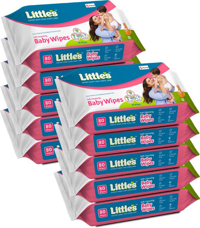 Little's Soft Cleansing Baby Wipes with Aloe Vera, Jojoba Oil and Vitamin E  (800 Wipes)