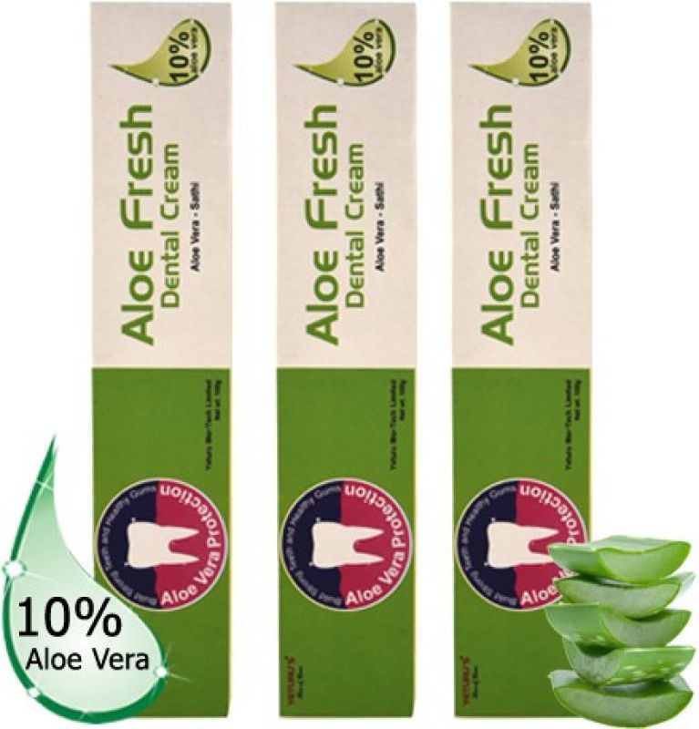 YETURU'S Aloe Fresh Dental Cream 100 gm (pack of 3no's)  (300 g, Pack of 3)