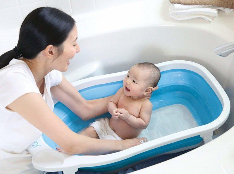 Dhruheer Anti-Slip Non-Slip Plastic Standard Baby Bath Tub for Kids Infant  (Multicolor)