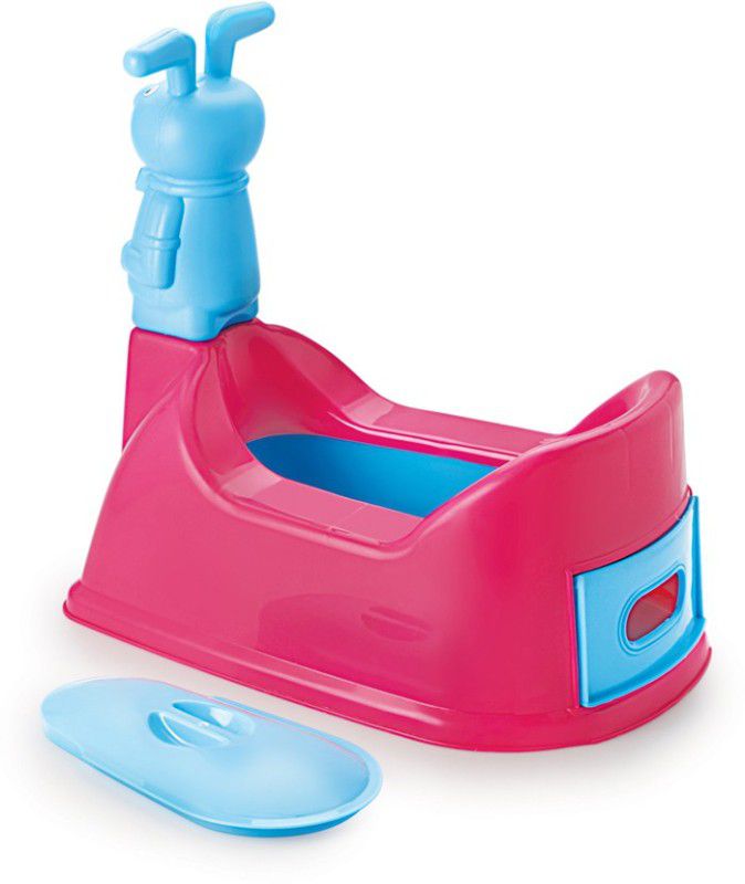 Nabhya Big Size Teddy Face Style Toilet Trainer Baby Potty Seat With Removable Tray & Closing LID ( For 6-48 Month Kids) Potty Seat  (Pink)